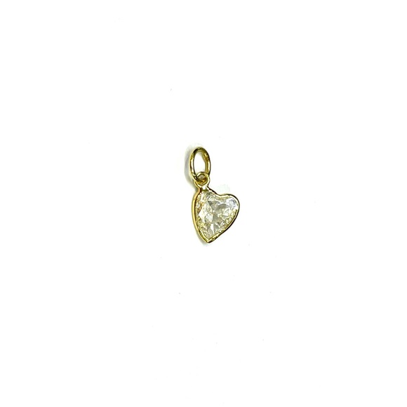 .50CT Heart Diamond Pendant Charm in solid 14k Yellow Gold - Picture 1 of 5